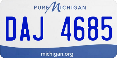 MI license plate DAJ4685