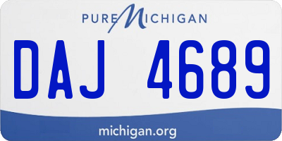 MI license plate DAJ4689