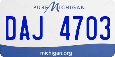 MI license plate DAJ4703