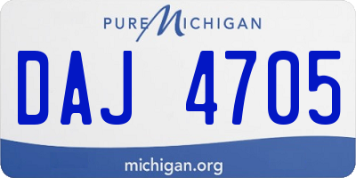 MI license plate DAJ4705