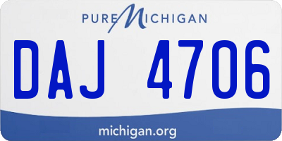 MI license plate DAJ4706