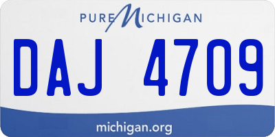 MI license plate DAJ4709