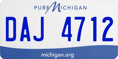 MI license plate DAJ4712