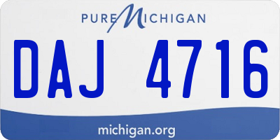 MI license plate DAJ4716