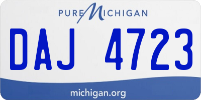 MI license plate DAJ4723