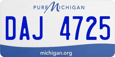 MI license plate DAJ4725