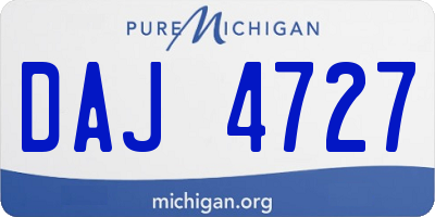 MI license plate DAJ4727