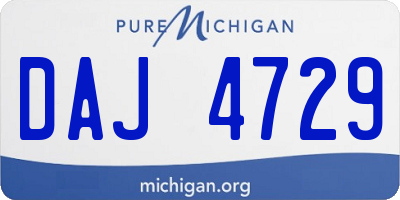 MI license plate DAJ4729