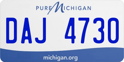 MI license plate DAJ4730