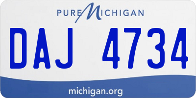 MI license plate DAJ4734
