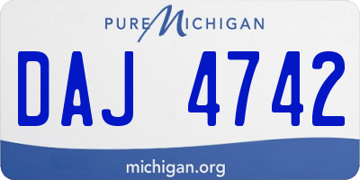 MI license plate DAJ4742