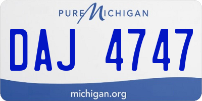 MI license plate DAJ4747