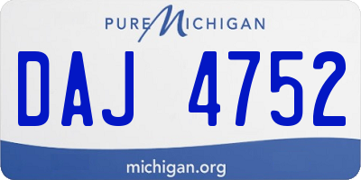 MI license plate DAJ4752