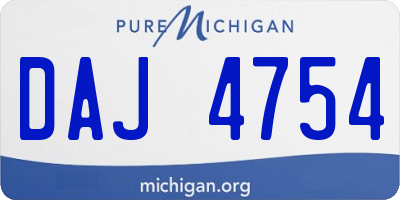 MI license plate DAJ4754