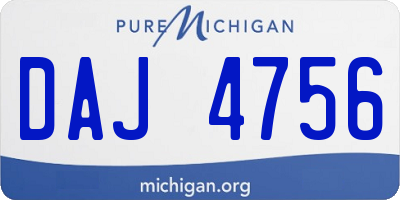 MI license plate DAJ4756