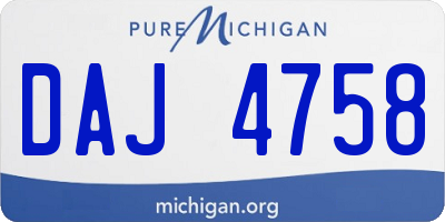 MI license plate DAJ4758