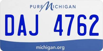 MI license plate DAJ4762