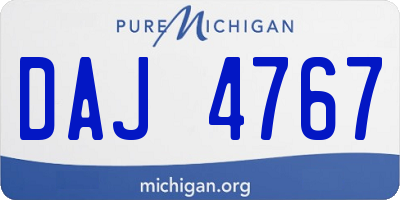 MI license plate DAJ4767