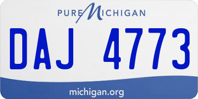 MI license plate DAJ4773