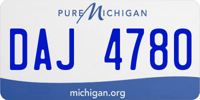 MI license plate DAJ4780