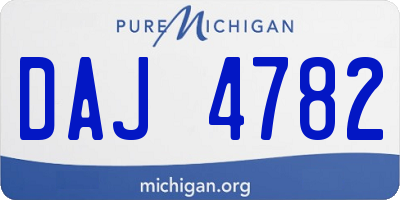 MI license plate DAJ4782