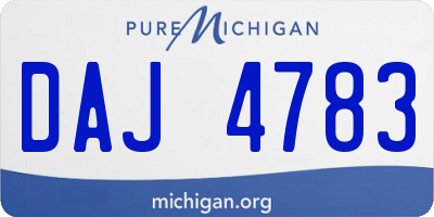 MI license plate DAJ4783