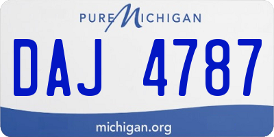 MI license plate DAJ4787