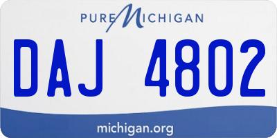MI license plate DAJ4802