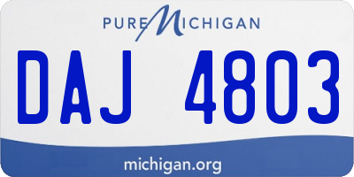 MI license plate DAJ4803