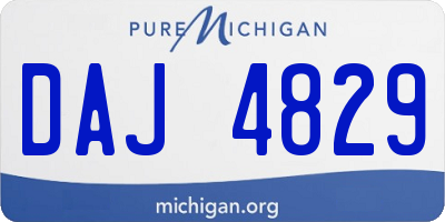 MI license plate DAJ4829