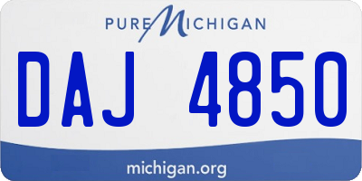 MI license plate DAJ4850