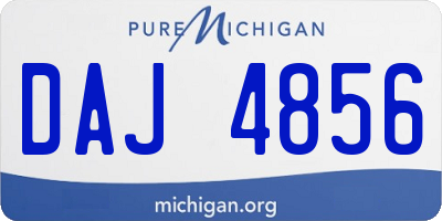 MI license plate DAJ4856