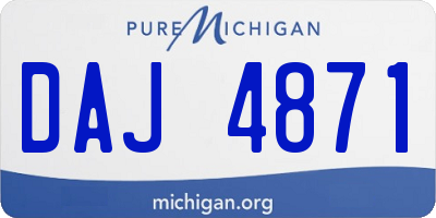 MI license plate DAJ4871