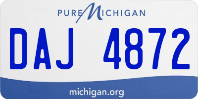 MI license plate DAJ4872