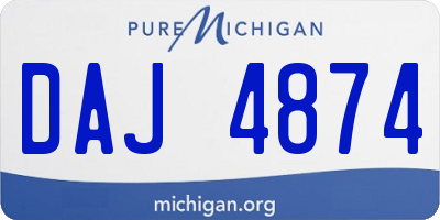 MI license plate DAJ4874