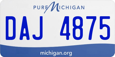 MI license plate DAJ4875