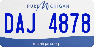 MI license plate DAJ4878
