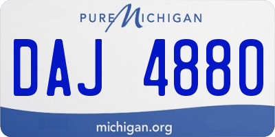 MI license plate DAJ4880