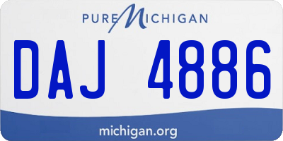 MI license plate DAJ4886