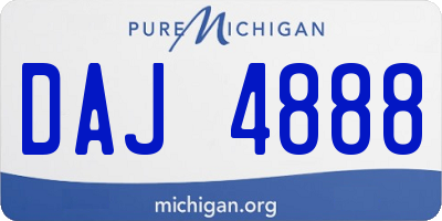 MI license plate DAJ4888