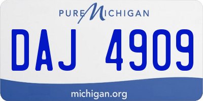 MI license plate DAJ4909