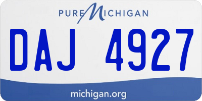 MI license plate DAJ4927
