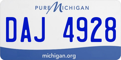 MI license plate DAJ4928