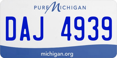 MI license plate DAJ4939