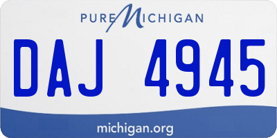 MI license plate DAJ4945