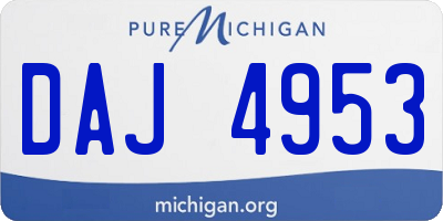 MI license plate DAJ4953
