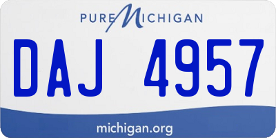 MI license plate DAJ4957