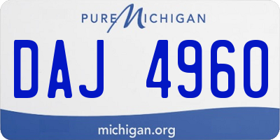 MI license plate DAJ4960