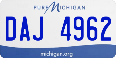 MI license plate DAJ4962