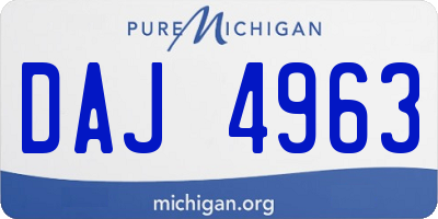 MI license plate DAJ4963